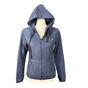 Old Navy Active Semi Fitted Women's XS Blue Go-Warm Tech-Fleece Jacket Hooded